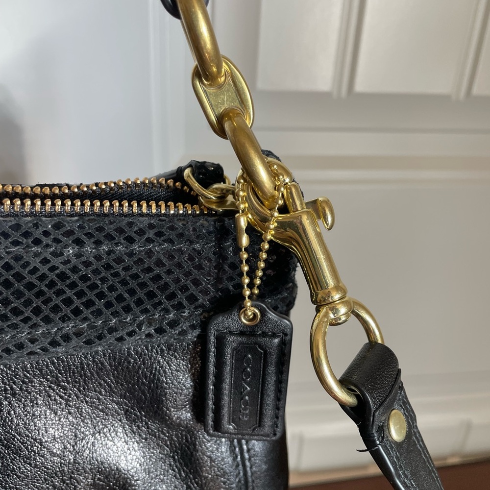 Coach NWT Black Ashley Hippie Leather Bag - Picture 4 of 10
